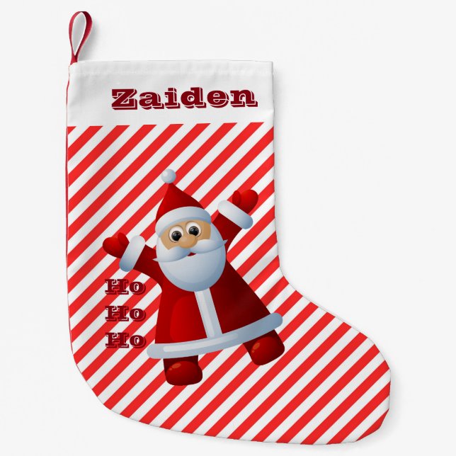 HO! HO! HO! Jultomten God jul Candy cane Liten Julstrumpa (Framsidan)