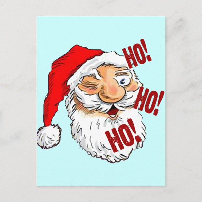Ho Ho Ho Jultomten Helg Vykort (Framsida)