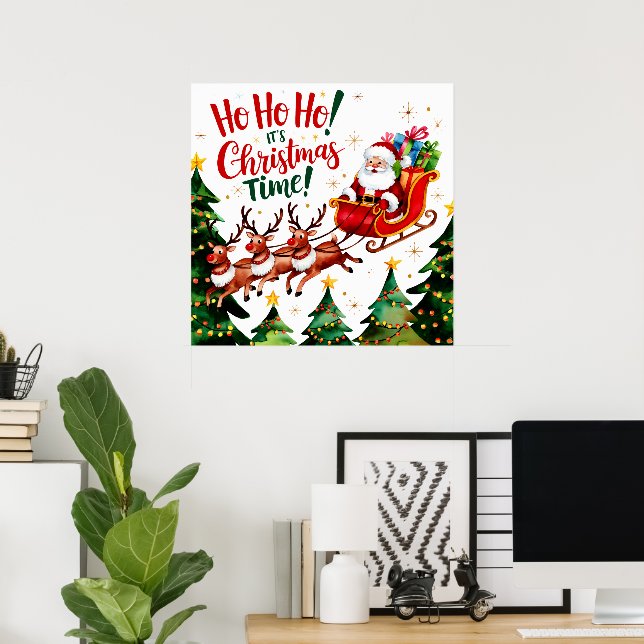 Ho Ho Ho Jultomten jul Poster (Hemmakontoret)