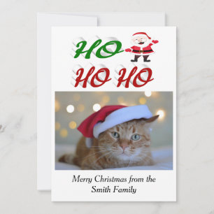 Ho Ho Ho Jultomten julfotoskript Julkort
