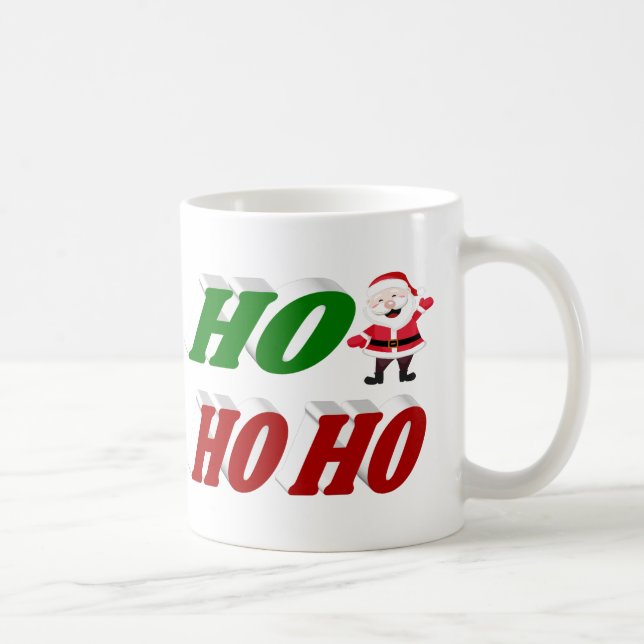 Ho Ho Ho Jultomten julhalvtypografi Kaffemugg (Höger)