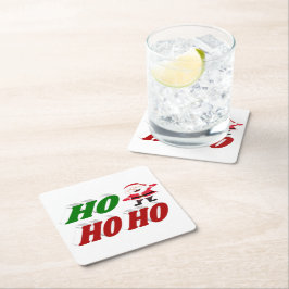 Ho Ho Ho Jultomten jultypografi Underlägg Papper Kvadrat