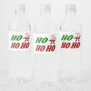 Ho Ho Ho Jultomten jultypografi Vattenflaskor Etikett