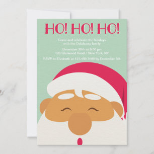 HO HO HO Jultomten Party-inbjudan Inbjudningar