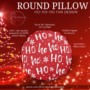 Ho-Ho-Ho Kul Juldesign Rund Kuddcover Kudde