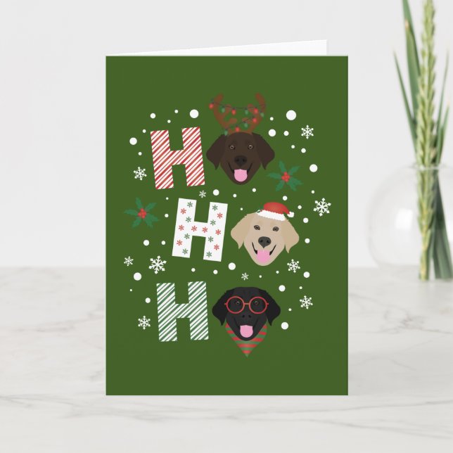 Ho Ho Ho Labrador Retriever God jul Kort (Framsida)
