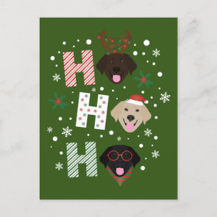 Ho Ho Ho Labrador Retriever God jul Vykort