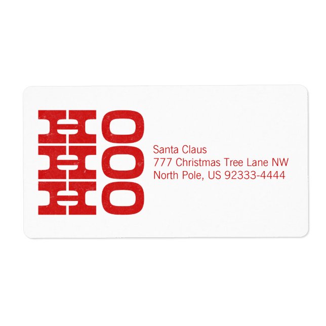 Ho Ho Ho (letterpress stil) Fraktsedel (Framsidan)