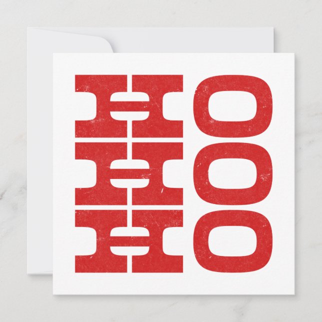 Ho Ho Ho (letterpress stil) Julkort (Framsida)