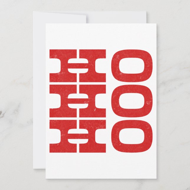 Ho Ho Ho (letterpress stil) Julkort (Framsida)