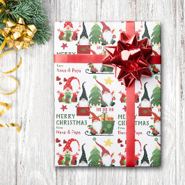 Ho Ho Ho Lycklig Santa Gnomes jul Presentpapper
