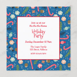 Ho-Ho-Ho-me Helgdag Sweets Mönster inbjudan