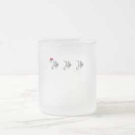 Ho Ho Ho med en röd julhatt Frostad Glasmugg