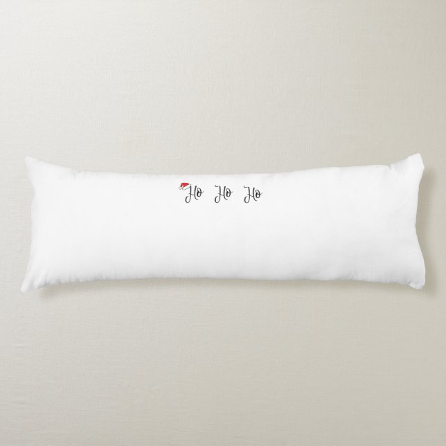 Ho Ho Ho med en röd julhatt Kroppskudde (Framsidan)