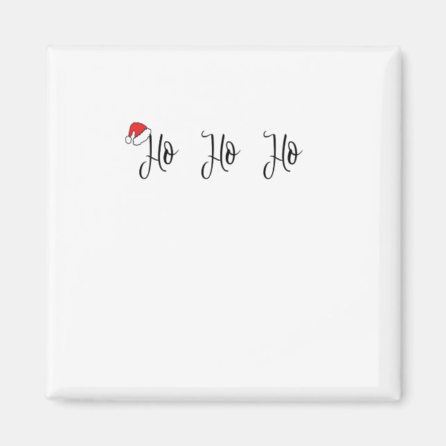 Ho Ho Ho med en röd julhatt Magnet (Framsidan)