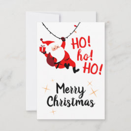 HO ho Ho! Merry Christmas Flat Card Tack Kort