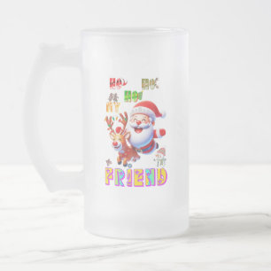Ho Ho Ho Min Kära Vän Frostat Ölglas