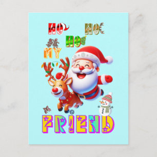 Ho Ho Ho Min Kära Vän Helg Vykort