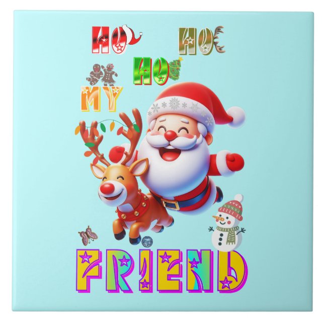 Ho Ho Ho Min Kära Vän Kakelplatta (Framsidan)