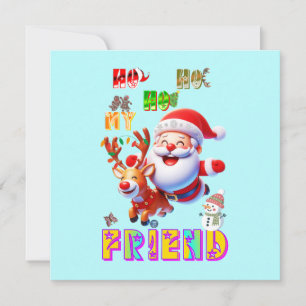 Ho Ho Ho Min Kära Vän Tack Kort