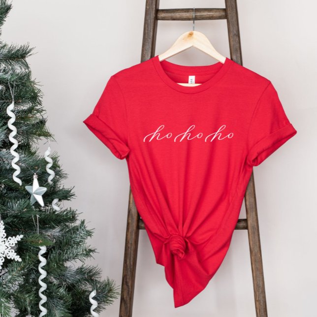 Ho Ho Ho Minimalist Script-julskirt T Shirt (Skapare uppladdad)