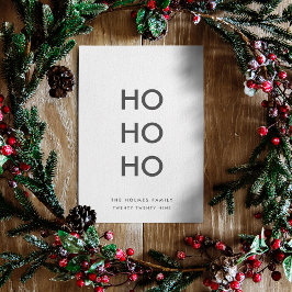 Ho Ho Ho | Minimalistisk ren, enkel, vit jul Julkort