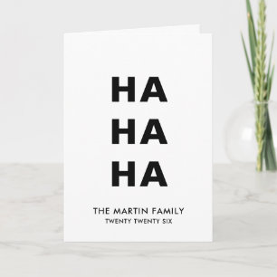 Ho Ho Ho minimalistisk vit julfirande Helgkort