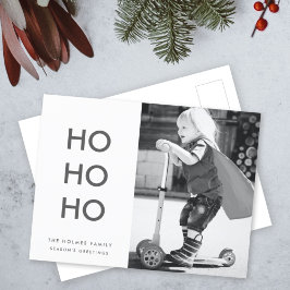 Ho Ho Ho | Minimalistiskt rent, enkelt julfoto Helg Vykort