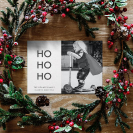 Ho Ho Ho | Minimalistiskt rent, enkelt julfoto Julkort