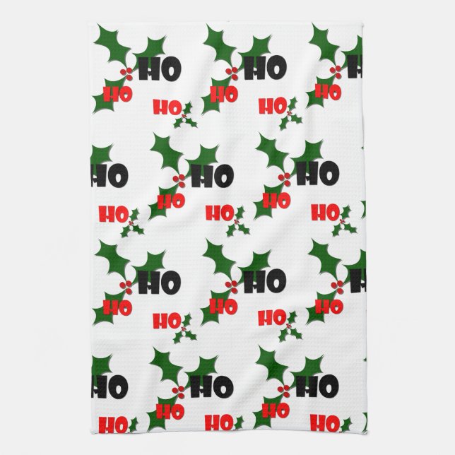 Ho Ho Ho Mistletoe Dish Towel Kökshandduk (Vertikal)
