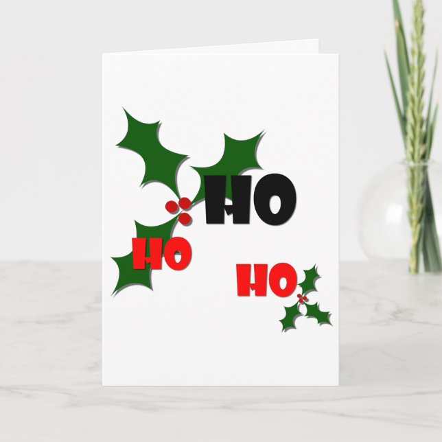 Ho Ho Ho Mistletoe Greeting Card Helgkort (Framsida)