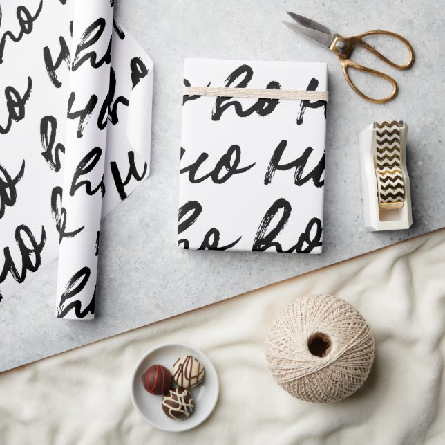 Ho Ho Ho Modern minimalistisk Hand plockade-jul Presentpapper (Hantverk)