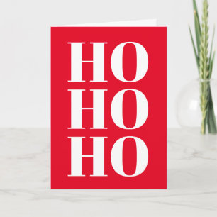 Ho Ho Ho Modern röd God jul-hälsningskort Helgkort