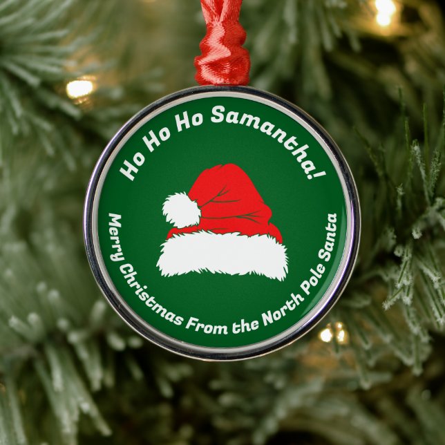 Ho ho ho Modern Santa Merry Christmas Day Julgransprydnad Metall (Träd)