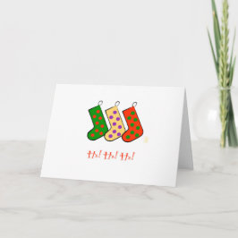 Ho! Ho! Ho! Moderna julstrumpor julkort Helgkort