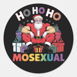 Ho Ho Ho Mosexual Gay Santa LGBT Gay pride Julafto Runt Klistermärke