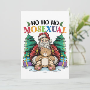Ho Ho Ho Mosexual Gay Santa LGBTQ Gay Jul Inbjudningar