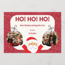 Ho! Ho! Ho! Multi Photo Helgdag Card
