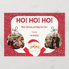 Ho! Ho! Ho! Multi Photo Helgdag Card Inbjudningar