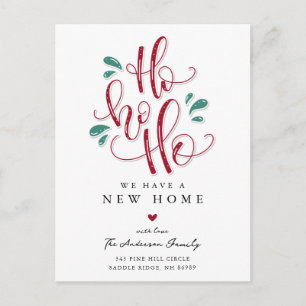Ho Ho Ho New Home Notice Meddelande Vykort