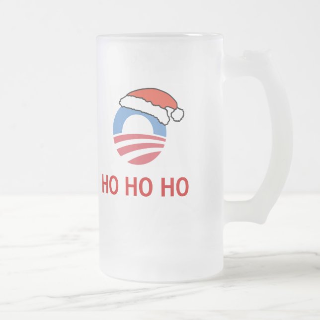 Ho Ho Ho Obama Stein Frostat Ölglas (Höger)