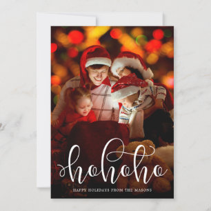Ho Ho Ho Overlay Helgdag Photo Card Julkort