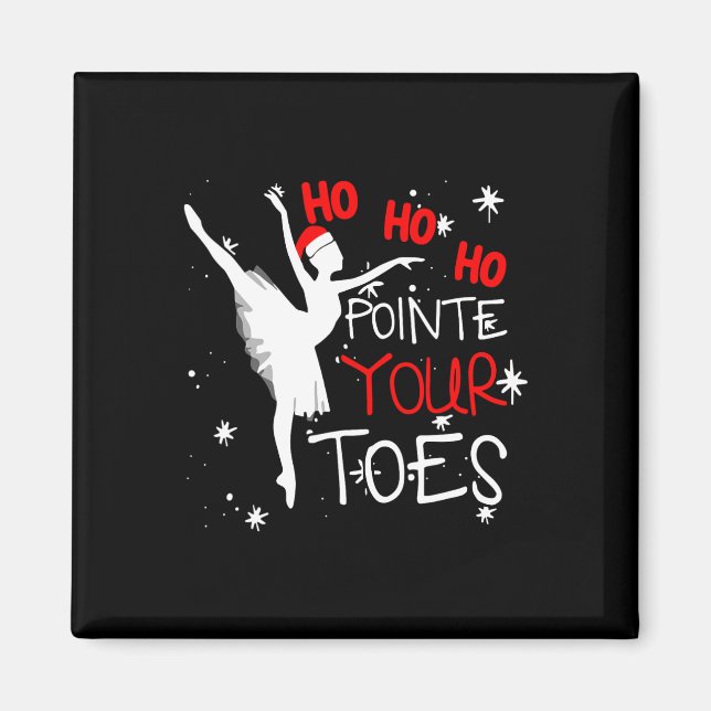 Ho Ho Ho Peka Ut Tårna Byllerina Jul Byll Magnet (Framsidan)