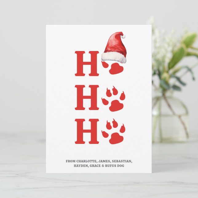 Ho Ho Ho-Personligen Hund Tass Julkort (Stående Fram)