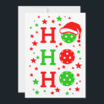 Ho, Ho, Ho Pickleball-jul Julkort<br><div class="desc">Det här julklappskortet ger en perfekt till valfri pickleball älskare. Utformningen har en HO HO HO-grafik där brev O ersätts med en pickleball. Färg innehåller ljus grönt och rött.</div>