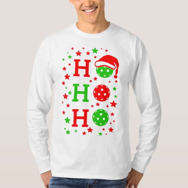 Ho, Ho, Ho Pickleball-jul T Shirt (Framsida)