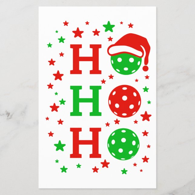 Ho Ho Ho Pickleball - roligt julsport Flygblad (Framsidan)