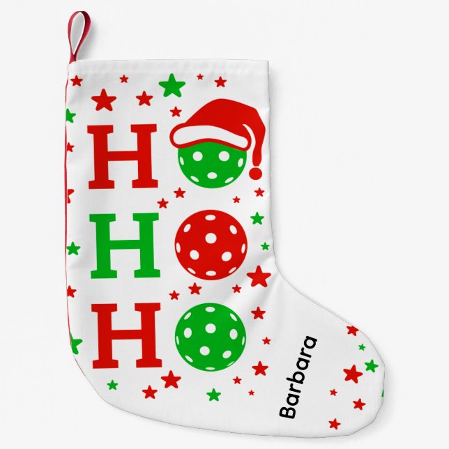 Ho Ho Ho Pickleball - roligt julsport Liten Julstrumpa (Framsidan)