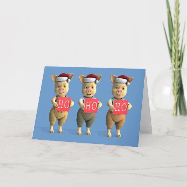 Ho Ho Ho Piglets Helgkort (Framsida)