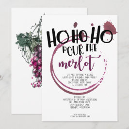 Ho Ho Ho Pour the Merlot jul Party Inbjudningar